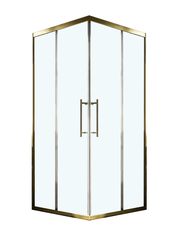 Изображение товара Душевой уголок Veconi Premium Trento 120x90 с прозрачным стеклом и золотым профилем