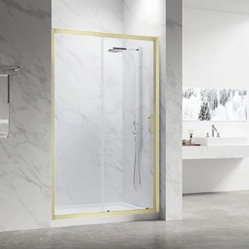 Изображение товара Душевая дверь Veconi Vianno VN55G-150-01-C8 150 см прозрачное стекло золото