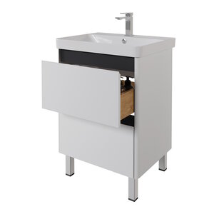 Изображение товара Тумба под раковину Dreja Luxury Plus 99.2029, 60 см, подвесная/напольная, цвет белый матовый