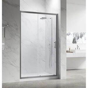 Изображение товара Душевая дверь Veconi Vianno VN55GM-140-01-C8, 140 см, стекло прозрачное, профиль воронёная сталь, gunmetal