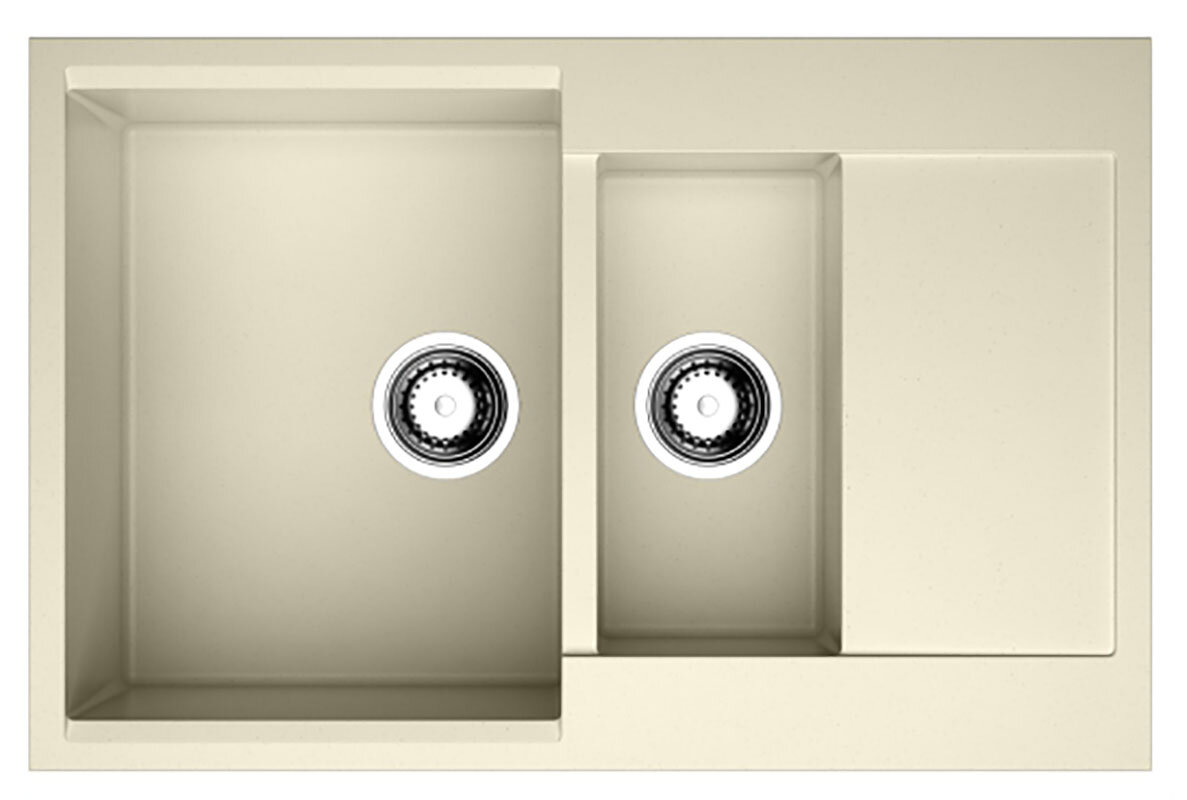 Изображение товара Кухонная мойка Omoikiri Daisen 78-2-BE ваниль, габариты 78 см, антивандальная, японское качество