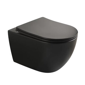 Изображение товара Подвесной унитаз Veconi Ento VEN-52TB безободковый с торнадо и микролифтом черный