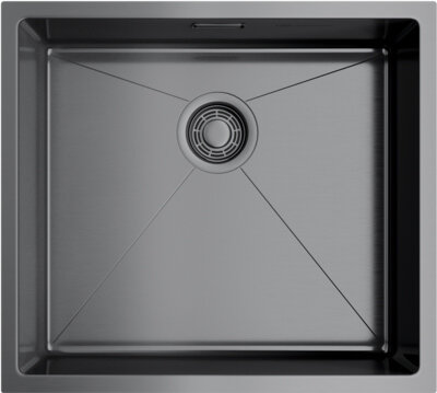 Изображение товара Кухонная мойка Omoikiri Taki 49-U/IF-GM из нержавеющей стали, воронёная сталь, gunmetal, угол, 49 с