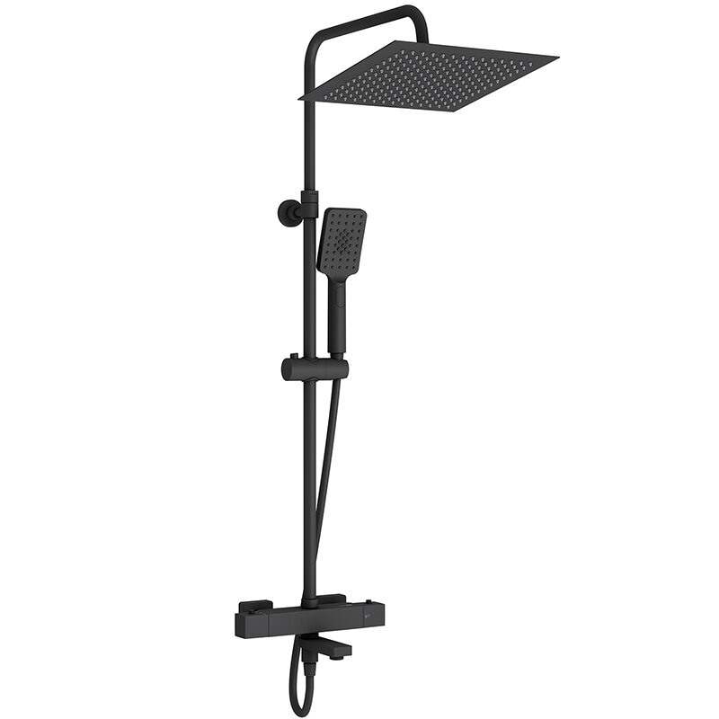 Изображение товара Душевая система WasserKRAFT A29901 с термостатом, с изливом, черная