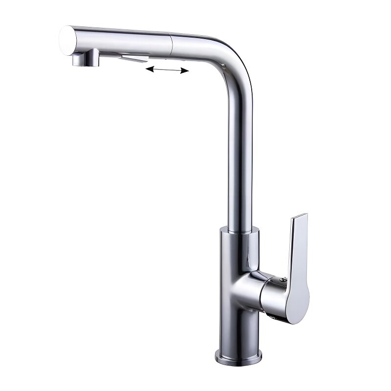 Изображение товара Смеситель для кухонной мойки Clever Artic Xtreme, 98689, с вытяжным изливом, хром 