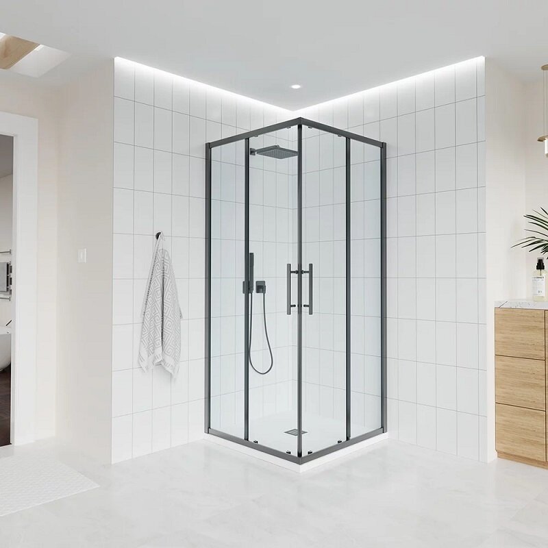 Изображение товара Душевой уголок Veconi Evo 300 GR 80x80 см квадратный с прозрачным стеклом и профилем графит брашинг