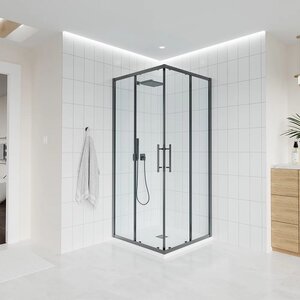 Изображение товара Душевой уголок Veconi Evo 300 GR, E3-GR-10090-01-C9, 100 x 90 см, стекло прозрачное, профиль графит брашинг