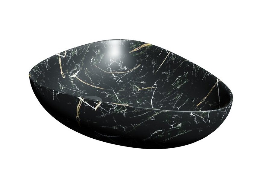 Изображение товара Раковина Corpa Nera Paganini CN50599 60 см накладная фарфор черный мрамор