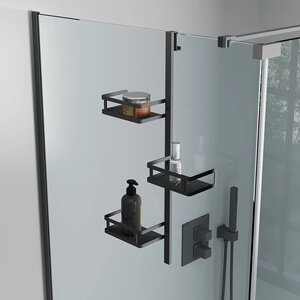 Изображение товара Полка для душевого ограждения Veconi Moderno, MD-B-C9, черная матовая