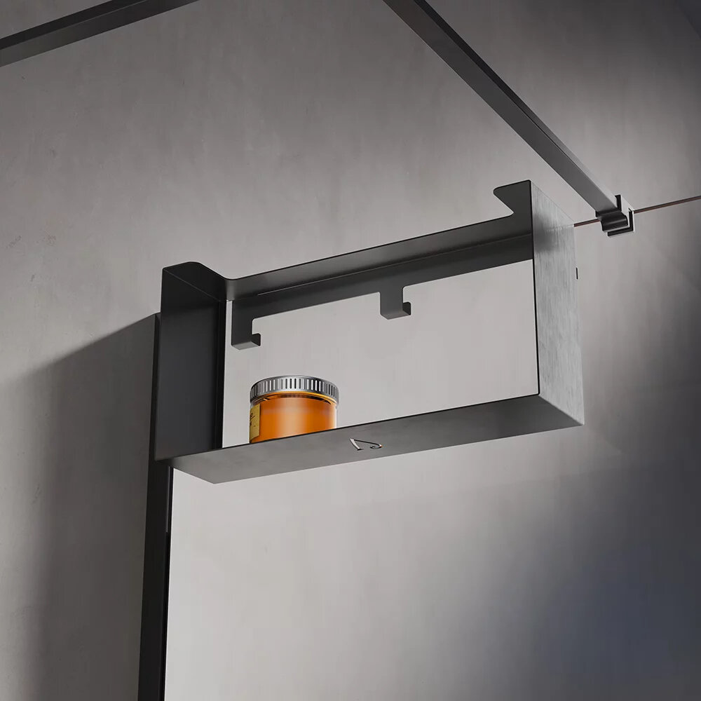 Изображение товара Полка для душевого ограждения Veconi Loft LF-B-C9 графит 40 см Изображение товара Полка для душевого ограждения Veconi Loft LF-B-C9 графит 40 см