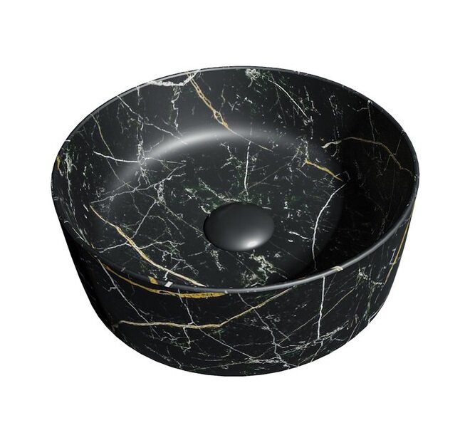 Изображение товара Раковина Corpa Nera Bosso CN50199 накладная 41 см фарфор черный мрамор