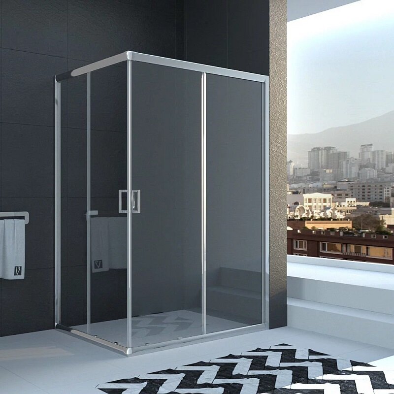Изображение товара Душевой уголок Veconi Rovigo RV10-9080-01-C5 90x80 см стекло прозрачное хром профиль италия