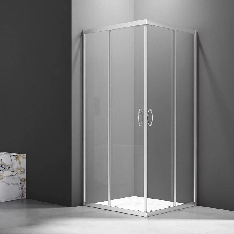 Изображение товара Душевой уголок Veconi Rovigo RV101 80x80 см стекло прозрачное профиль хром Италия