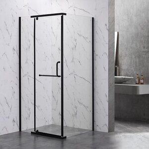 Изображение товара Душевой уголок Veconi Rovigo RV18B-80-01-C5, 80 x 80 см, стекло прозрачное, профиль черный матовый
