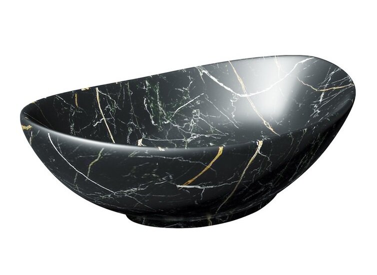 Изображение товара Раковина Corpa Nera Rossini CN50499 60 см накладная фарфор черный мрамор