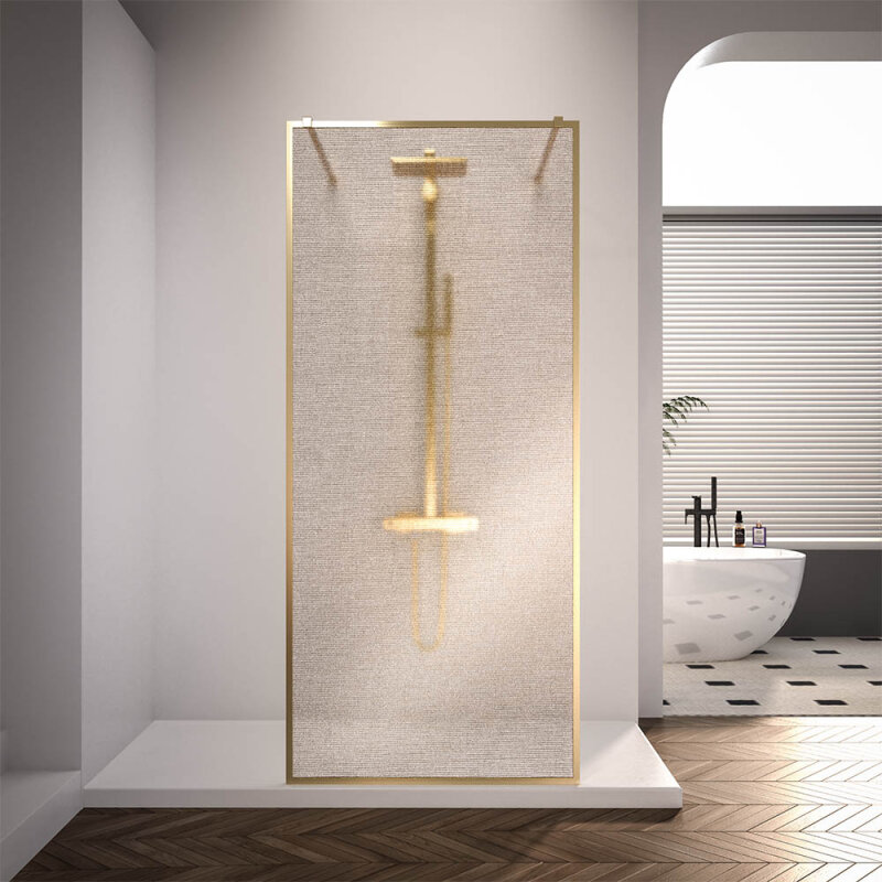 Изображение товара Душевая стенка Veconi Korato KR90GL120-10-C4 120 см с золотым профилем и стеклом 8 мм