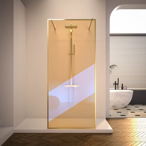 Изображение товара Душевая стенка Veconi Korato KR90GC 100 см стекло хамелеон золото браш