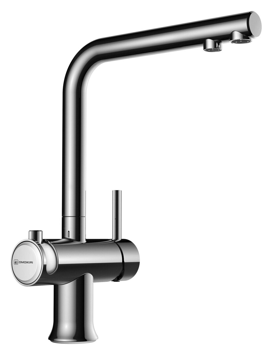 Изображение товара Смеситель для кухни Omoikiri Hotaru CH-WH 4994051 с фильтром хром белый