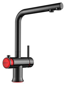Изображение товара Смеситель Omoikiri Hotaru R 4994026 для кухни под фильтр, воронёная сталь, gunmetal с красным