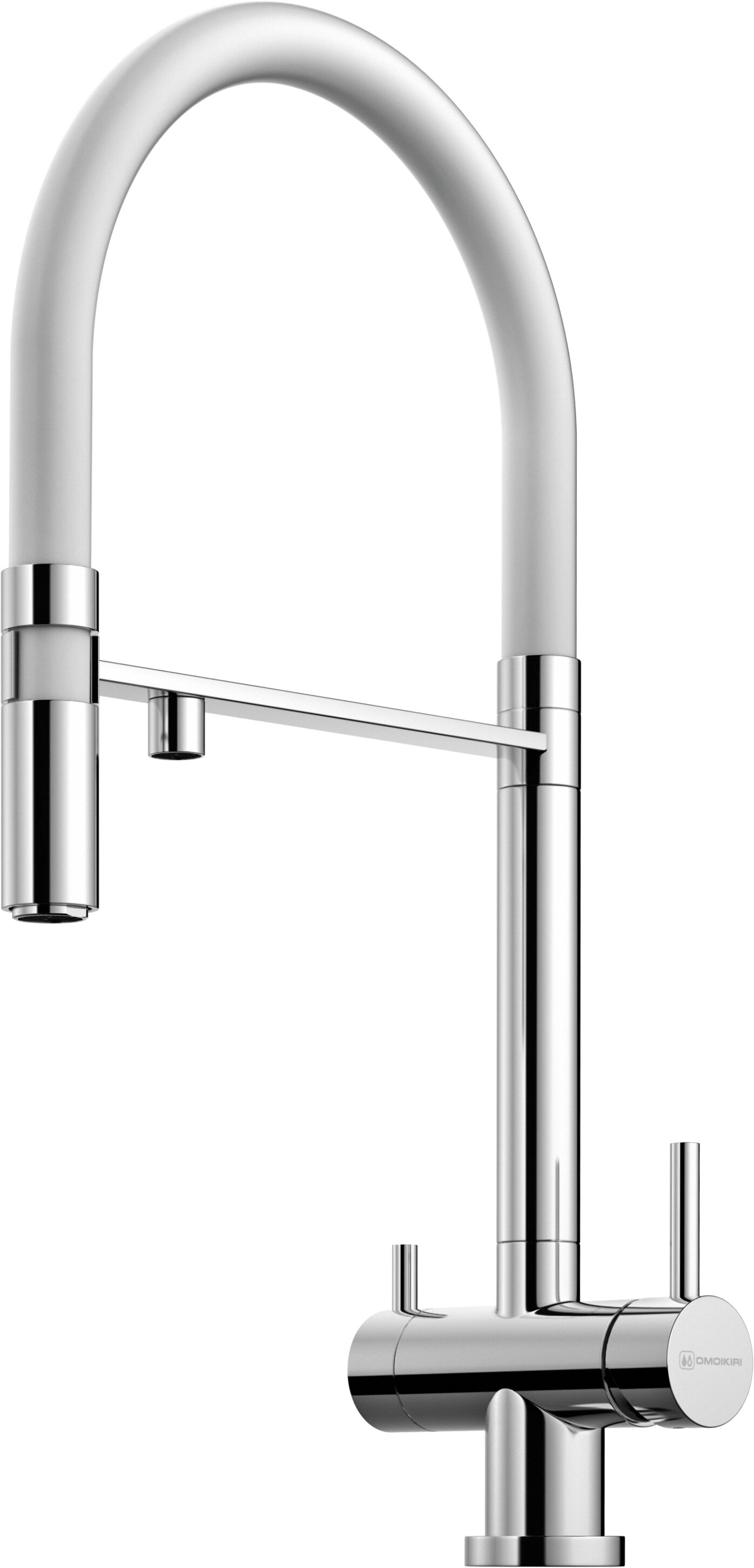 Изображение товара Смеситель для кухонной мойки Omoikiri Kanto PVD-C 4994015 с подключением к фильтру хром белый