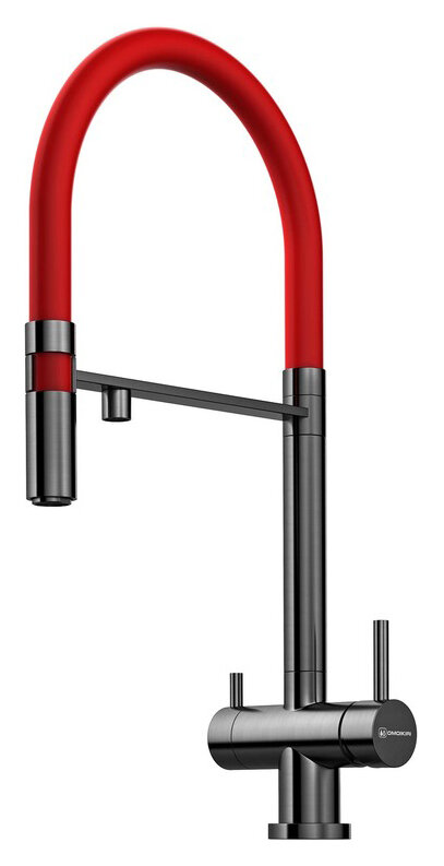 Изображение товара Смеситель кухонный Omoikiri Kanto 4994013 PVD-GM с фильтром красный
