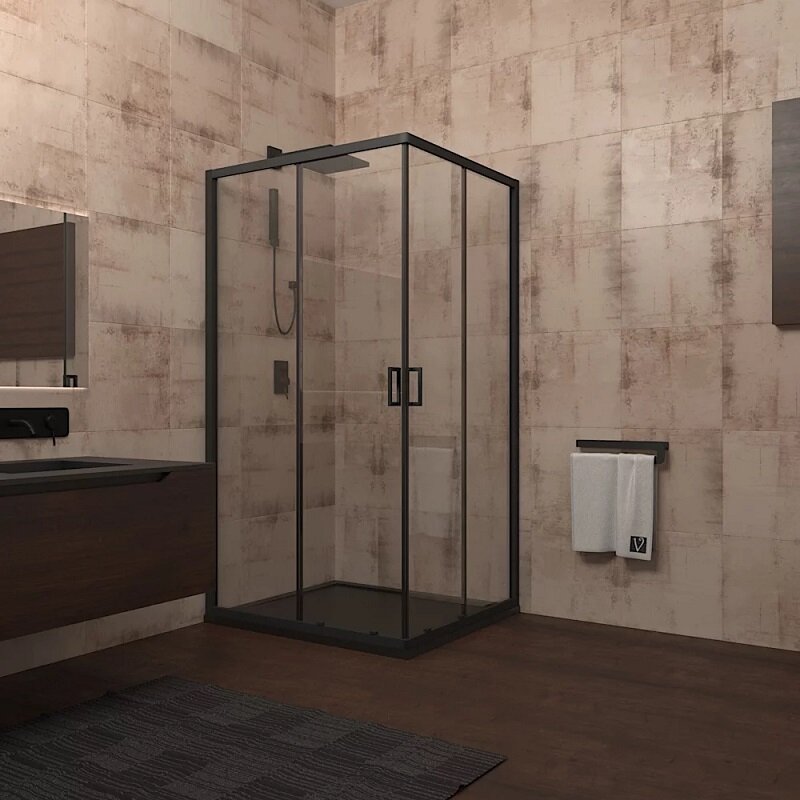 Изображение товара Душевой уголок Veconi Rovigo RV13-120-01-C5 120x120 см квадратный раздвижной с прозрачным стеклом