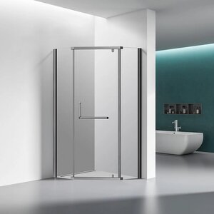 Изображение товара Душевой уголок Veconi Rovigo RV36GR-80-01-C5, 80 x 80 см, стекло прозрачное, профиль брашированный графит