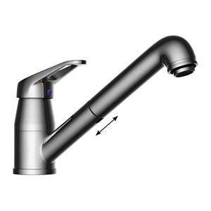 Изображение товара Смеситель для кухни Omoikiri Tateyama-S C 4994115 с выдвижным изливом, хром