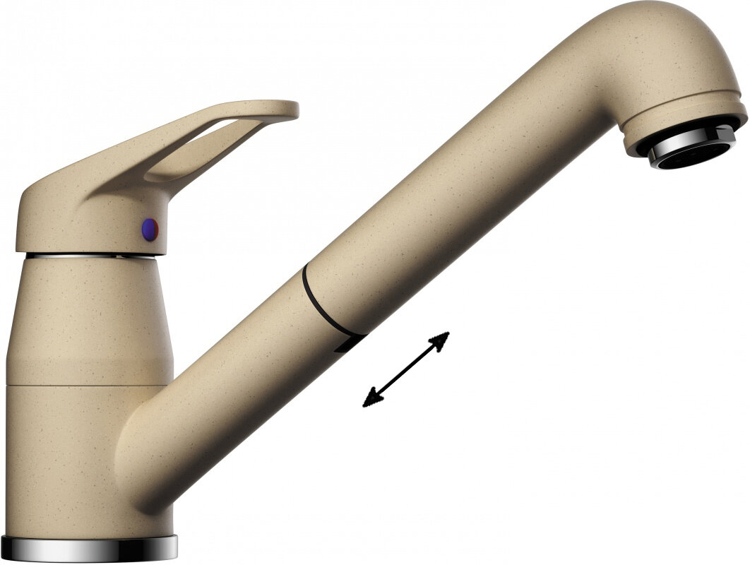 Изображение товара Смеситель для кухни Omoikiri Tateyama-S CH 4994142 с выдвижным изливом