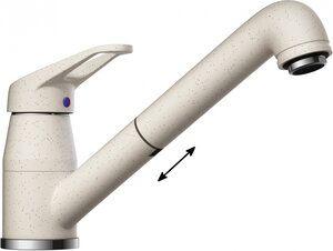 Изображение товара Смеситель для мойки Omoikiri Tateyama-S EV 4994139 с выдвижным изливом, эверест и хром