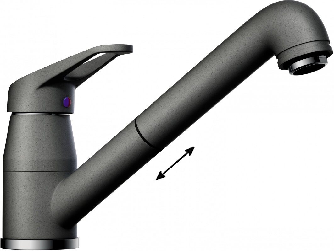 Изображение товара Смеситель для кухни Omoikiri Tateyama-S PL 4994137 с выдвижным изливом, платина