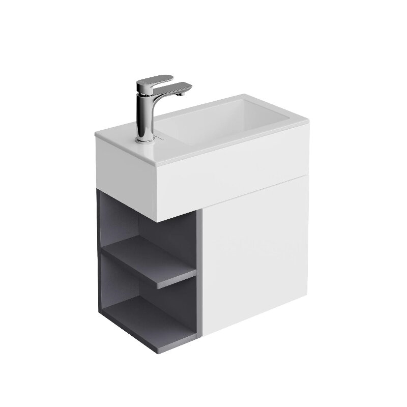 Изображение товара Подвесная тумба под раковину Kerama Marazzi Lato 50 см утренний серый матовый Изображение товара Подвесная тумба под раковину Kerama Marazzi Lato 50 см утренний серый матовый