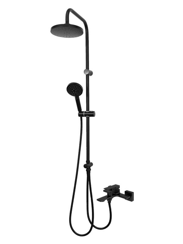 Изображение товара Душевая система Orange Lutz M04-932b черный матовый с фиксированным изливом и трехрежимным душем