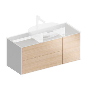 Изображение товара Тумба под раковину Kerama Marazzi Plaza Modern PLB.M.120.3.OAK.V, 120 см, подвесная, цвет дуб Виченца