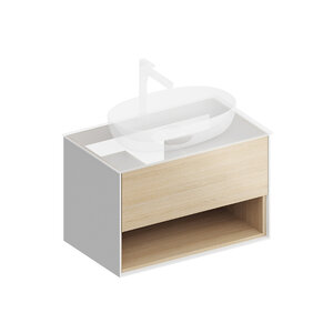 Изображение товара Тумба под раковину Kerama Marazzi Plaza Modern 80 см, бежевый, подвесная