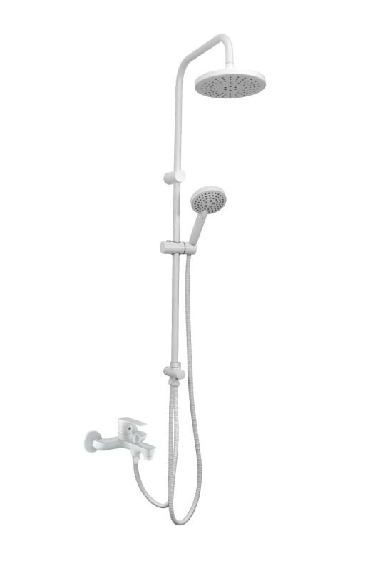 Изображение товара Душевая система Orange Aristo M19-932w с фиксированным изливом и тропическим душем, белый матовый