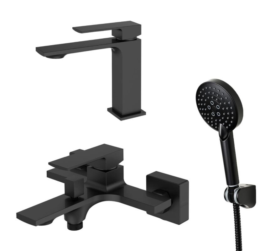 Изображение товара Комплект смесителей Orange Lutz M04-311b черный матовый немецкое качество