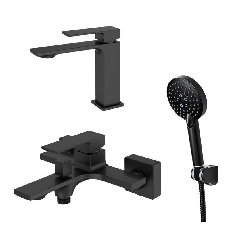 Изображение товара Комплект смесителей Orange Lutz M04-311b черный матовый немецкое качество