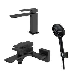 Изображение товара Комплект смесителей Orange Lutz M04-311b черный матовый немецкое качество