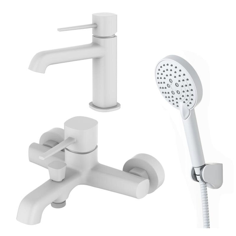 Изображение товара Комплект смесителей Orange Karl M05-311w белый для ванной и душа