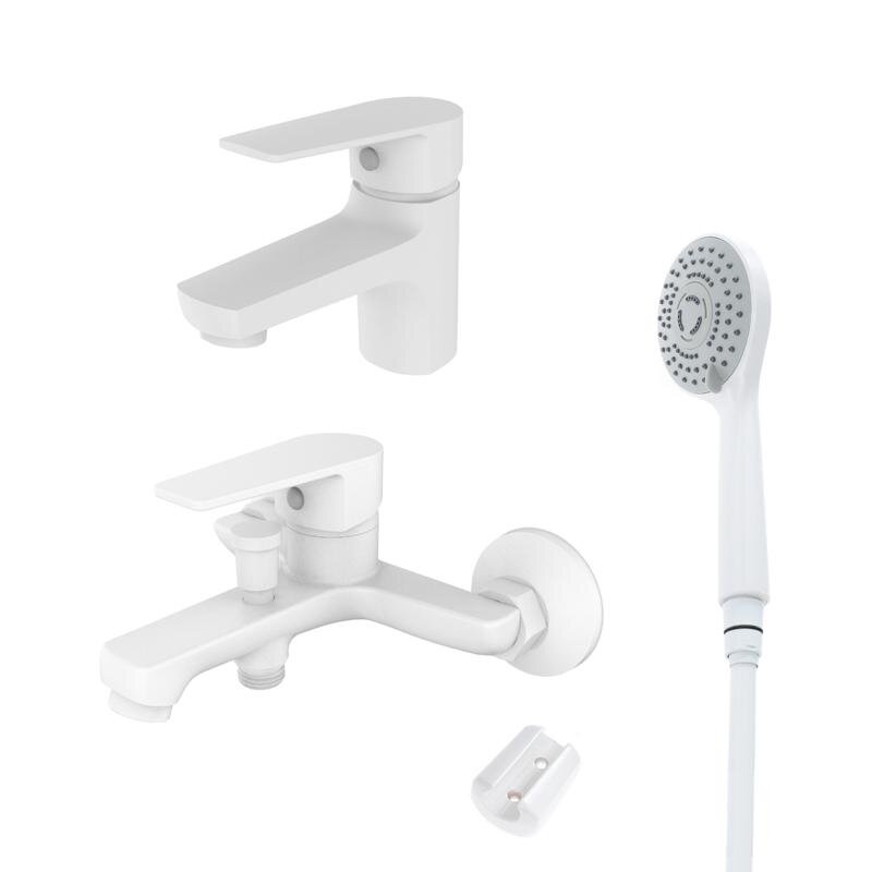 Изображение товара Комплект смесителей Orange Loop M26-311w, белый, немецкое качество, 5 лет гарантии