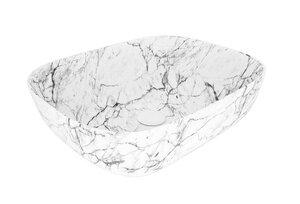 Изображение товара Раковина Corpa Nera Viotti CN50393 50 см накладная фарфор белый мрамор