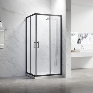 Изображение товара Душевой уголок Veconi Rovigo RV27B-9090-01-C8, 90 x 90 см, стекло прозрачное, профиль черный матовый