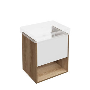 Изображение товара Тумба под раковину Kerama Marazzi Cubo/Кубо PRO.55.1.OLM, 55 см, подвесная, цвет вяз швейцарский