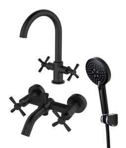 Изображение товара Комплект смесителей Orange Mia, черный матовый, M34-381b