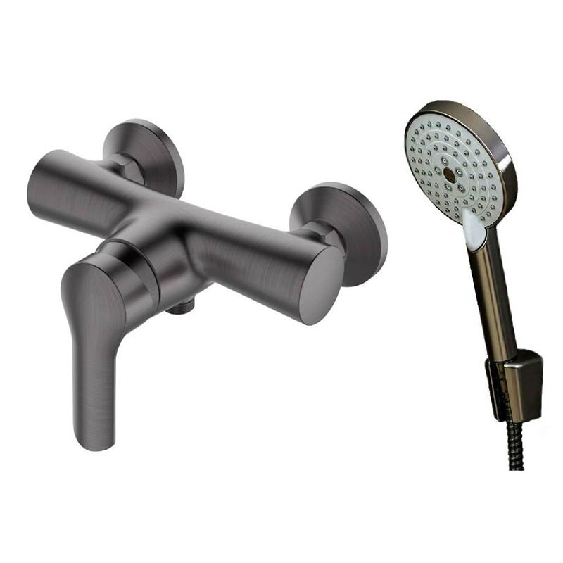 Изображение товара Смеситель для душа Orange Tony M54-320gr с душевым набором, графит матовый
