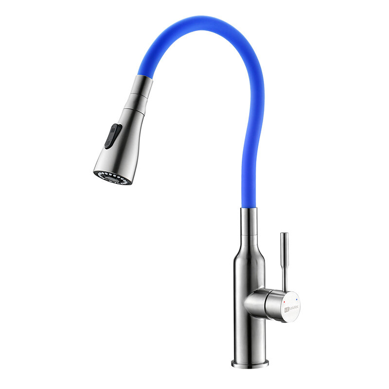Изображение товара Кухонный смеситель Lemark Expert LM5082S-Blue с гибким изливом хром/синий
