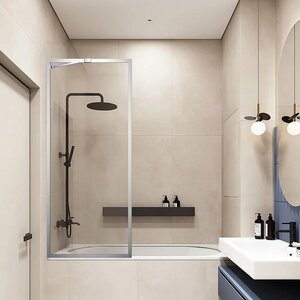 Изображение товара Стеклянная шторка на ванну Veconi Palau PL85-50-01-C8 50 см хром Изображение товара Стеклянная шторка на ванну Veconi Palau PL85-50-01-C8 50 см хром