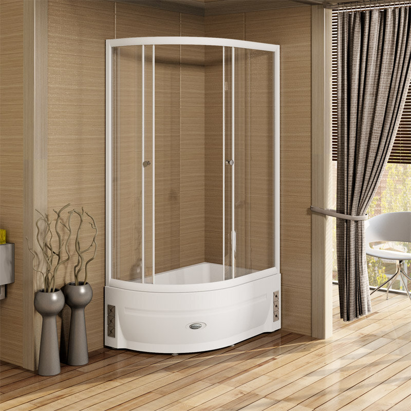 Изображение товара Душевой уголок Радомир 1-03-1-1-0-0090 с раздвижными дверями и высоким поддоном