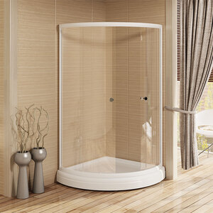 Изображение товара Душевой уголок Радомир 90, 1-03-1-0-0-0011, 90 х 90 см, поддон средний, стекло матовое, профиль белый